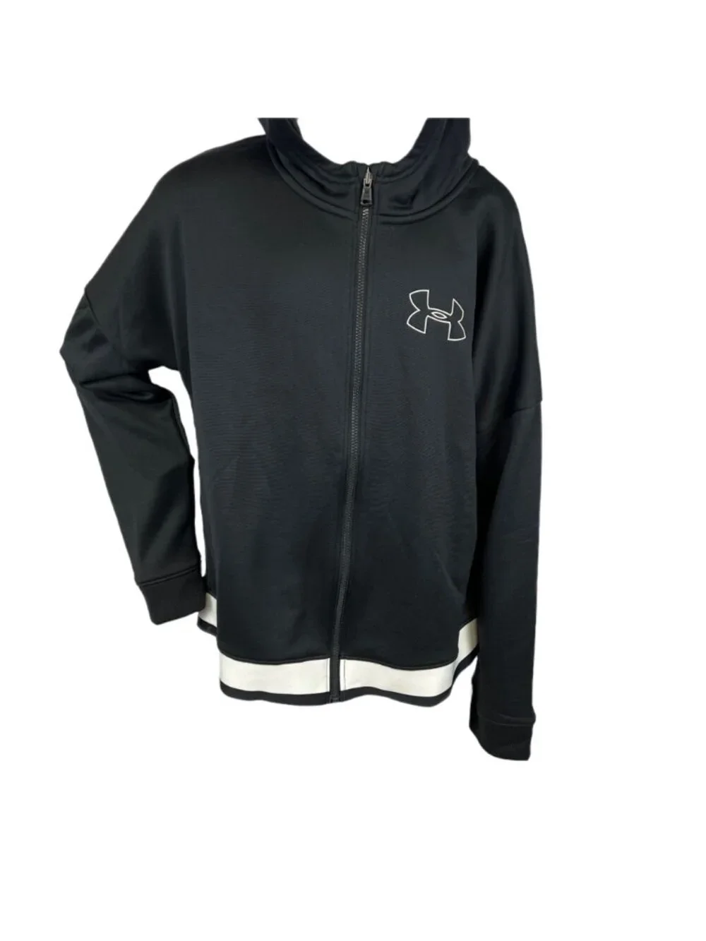 Girl's Under Armour black full zip hoodie size youth large